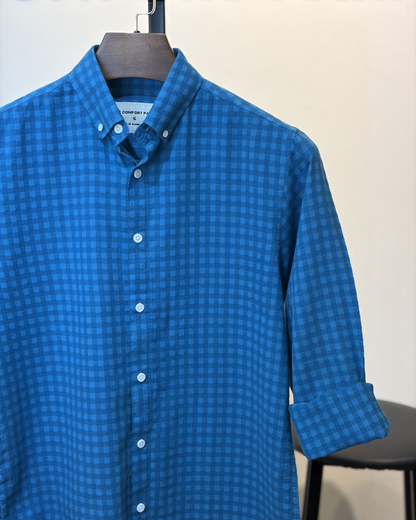 Teal Gingham Check Shirt