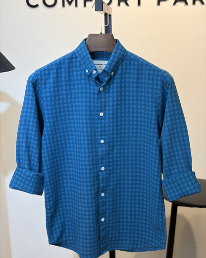 Teal Gingham Check Shirt