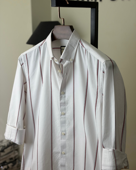 White Multistripe Shirt