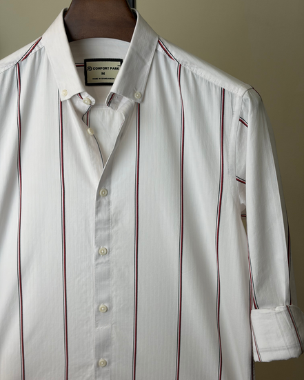 White Multistripe Shirt