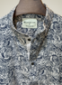 White base with navy blue paisley print
