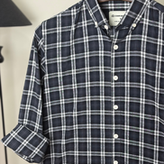 Black textured check shirt