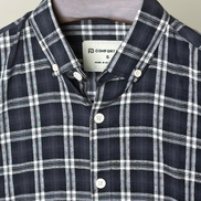 Black textured check shirt