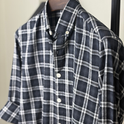 Black textured check shirt