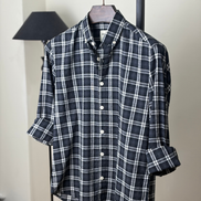 Black textured check shirt