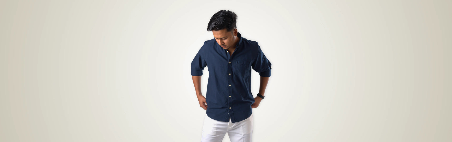 Navy Blue Casual Shirt - Banner Lifestyle for Men | ComfortPark