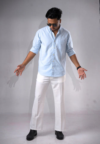 Sky Blue Casual Shirt - Relaxed Style for Men | ComfortPark